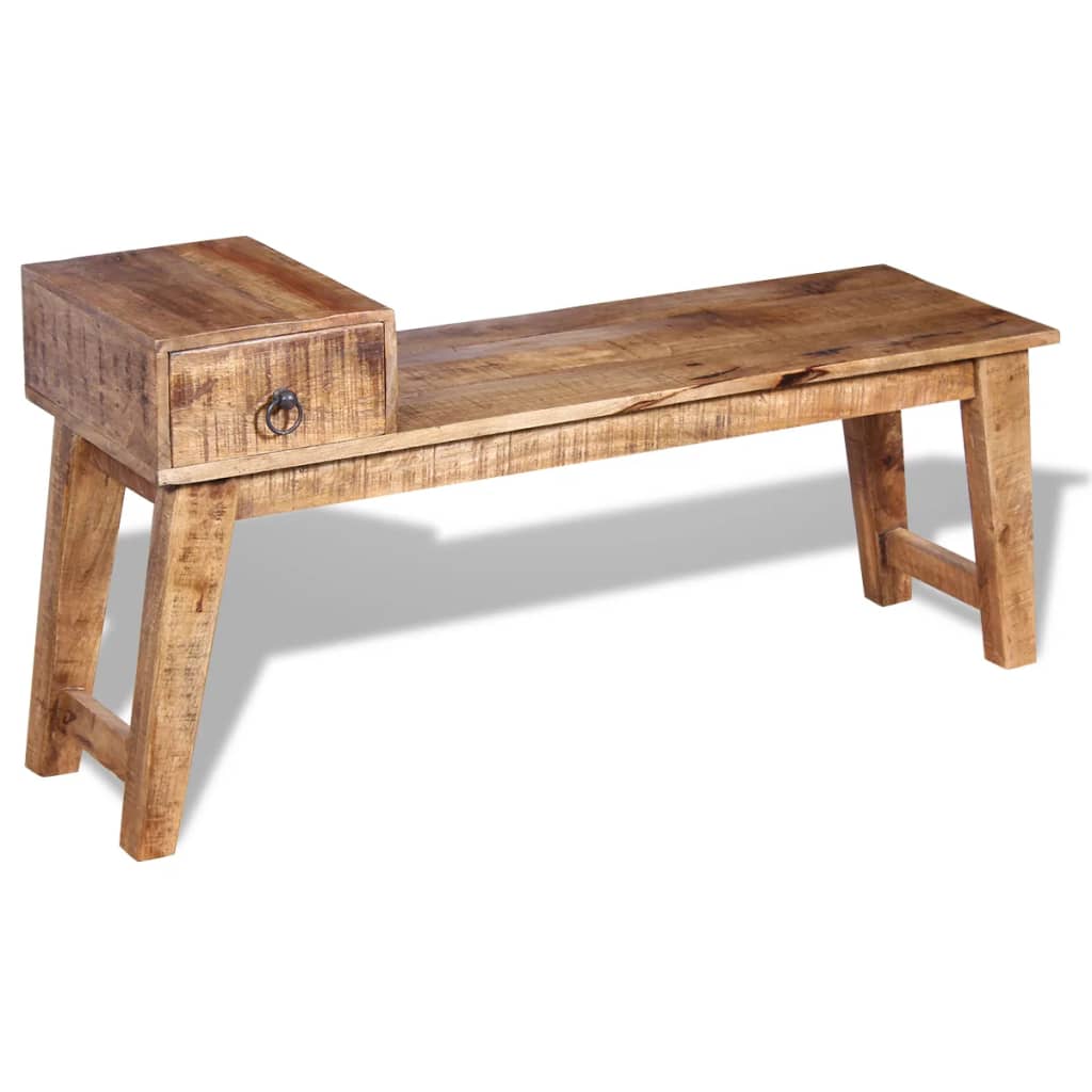Banc avec tiroir Bois de manguier massif 120x36x60 cm - XIOS