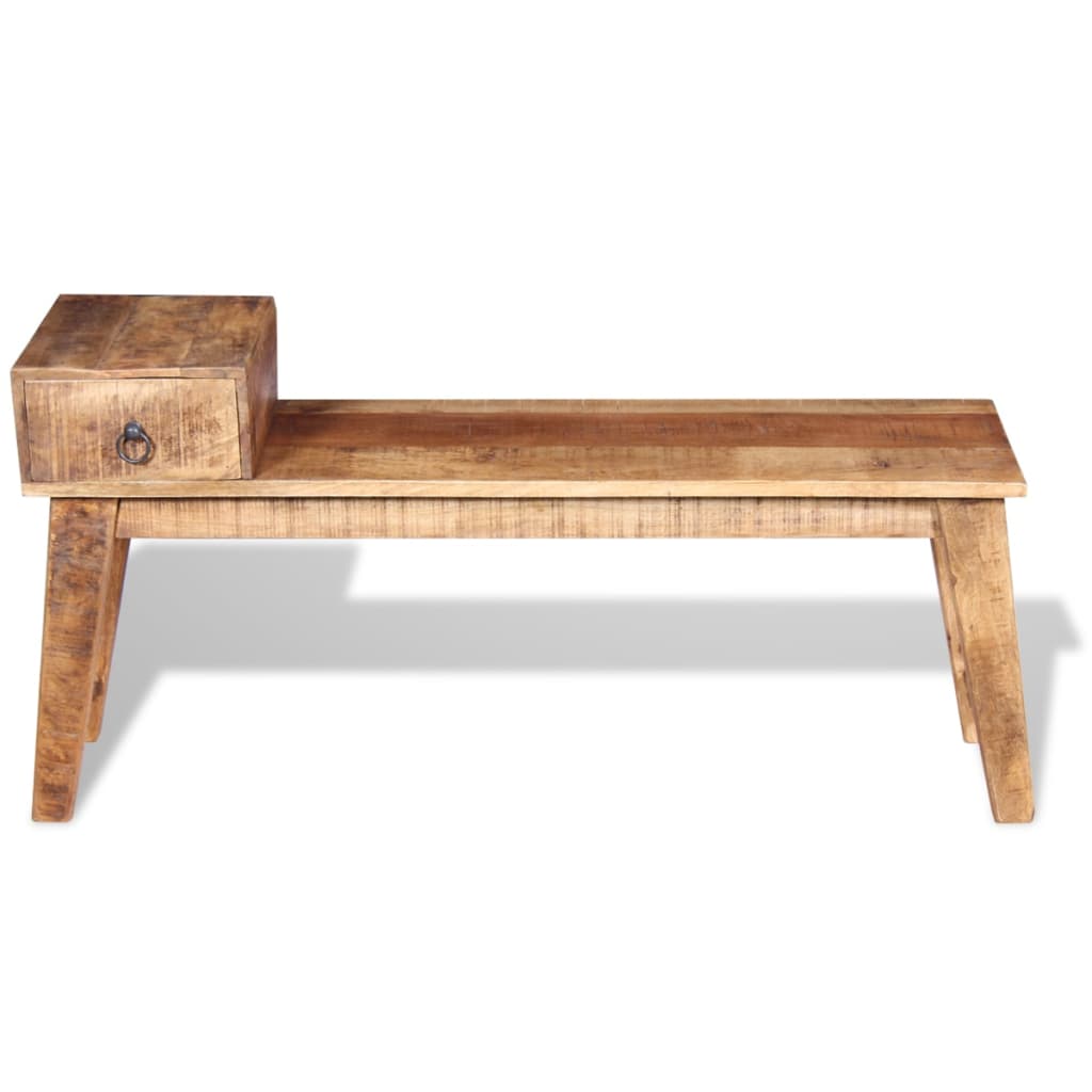 Banc avec tiroir Bois de manguier massif 120x36x60 cm - XIOS