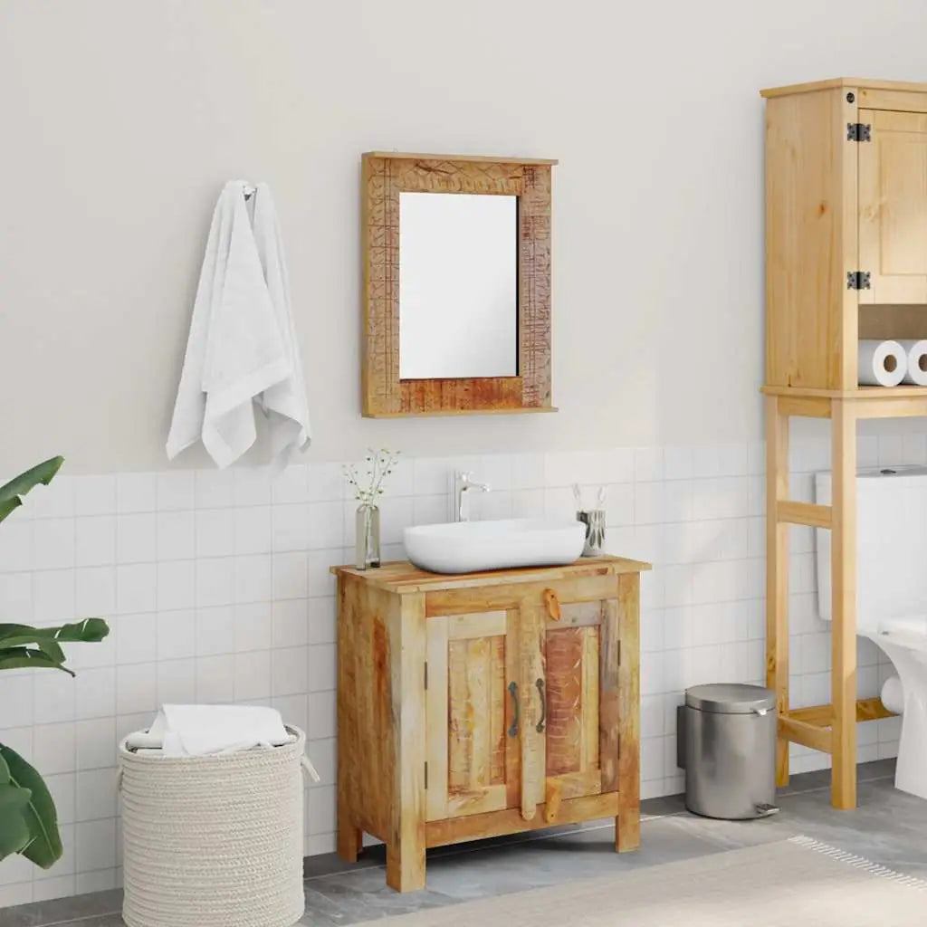 Meuble de salle de bain avec miroir Bois massif de manguier - XIOS