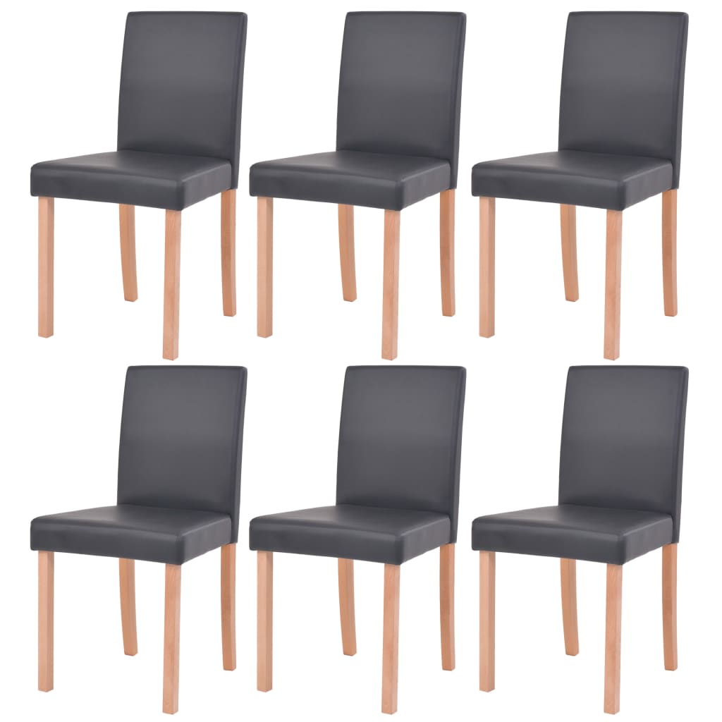 Table et chaises 7 pcs Cuir synthétique Chêne Noir - XIOS