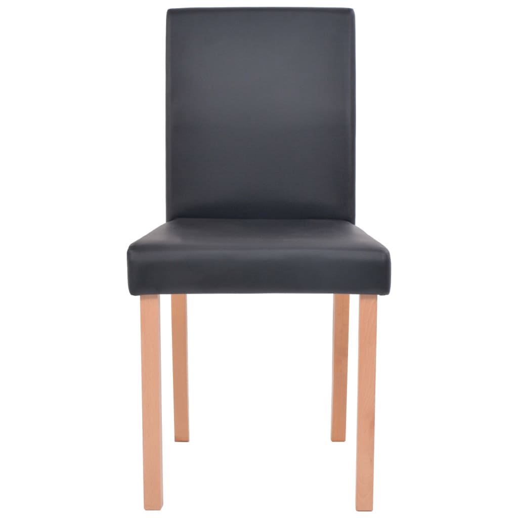 Table et chaises 7 pcs Cuir synthétique Chêne Noir - XIOS