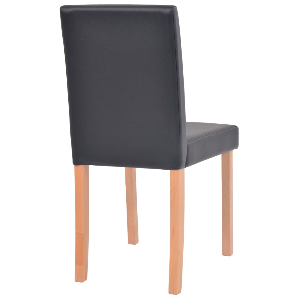 Table et chaises 7 pcs Cuir synthétique Chêne Noir - XIOS