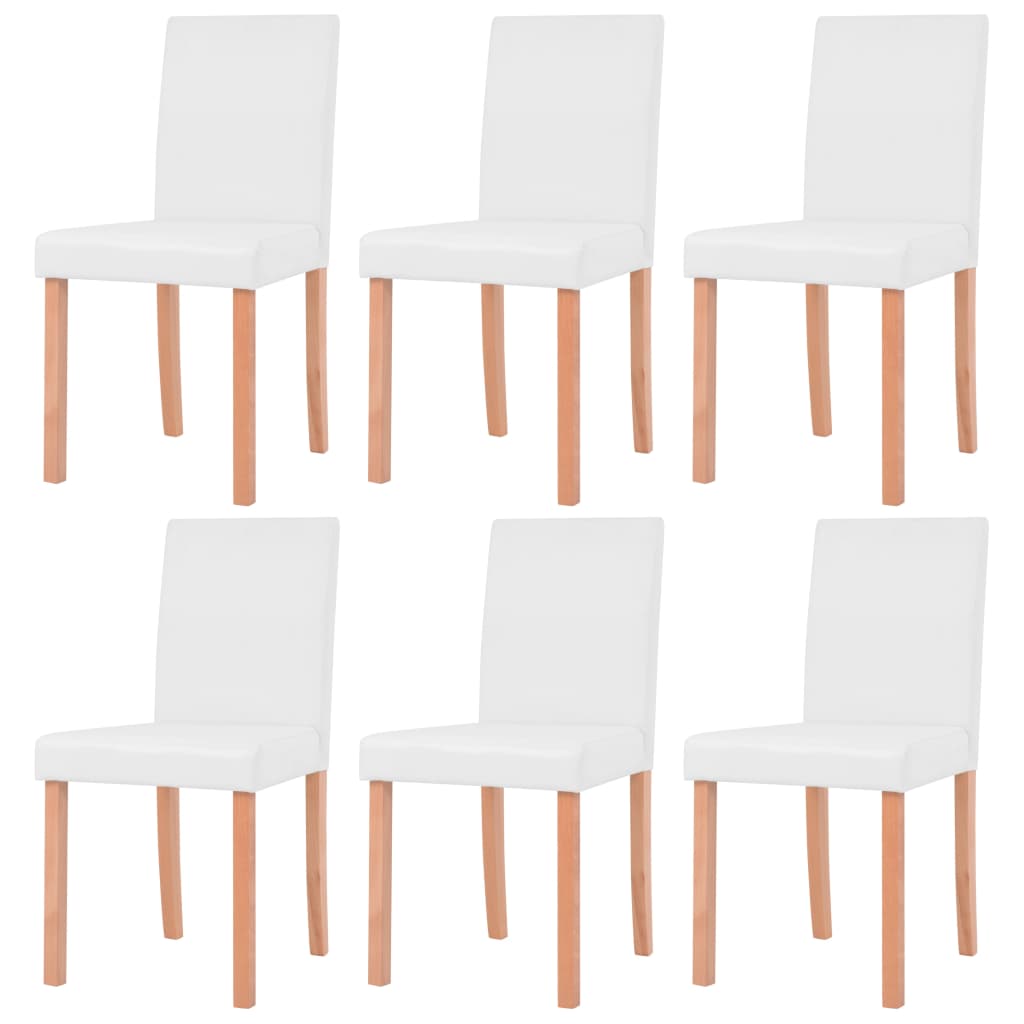 Table et chaises 7 pcs Cuir synthétique Chêne Couleur crème - XIOS