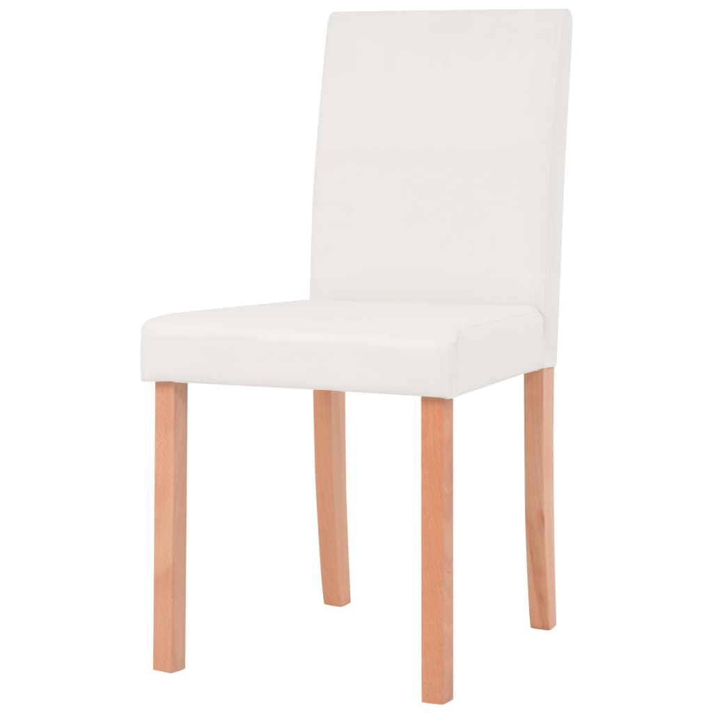 Table et chaises 7 pcs Cuir synthétique Chêne Couleur crème - XIOS