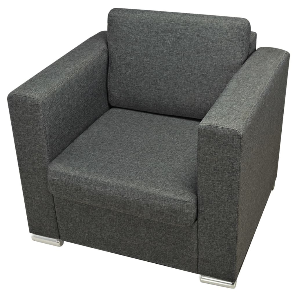 Fauteuil gris foncé tissu - XIOS