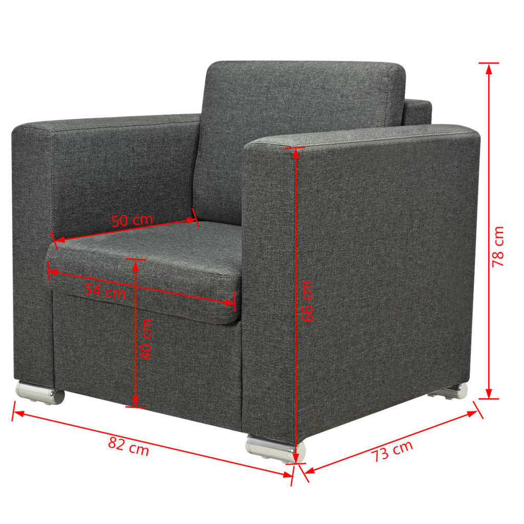 Fauteuil gris foncé tissu - XIOS