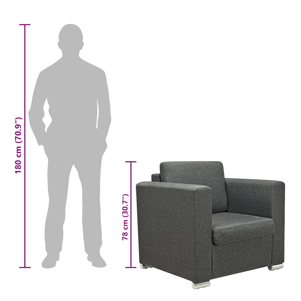 Fauteuil gris foncé tissu - XIOS