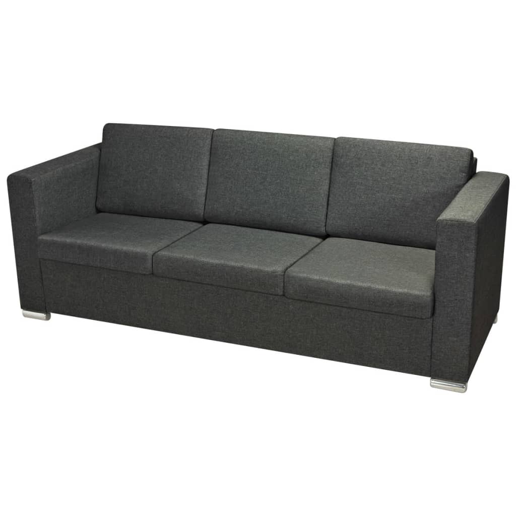 Canapé à 3 places Tissu Gris foncé - XIOS