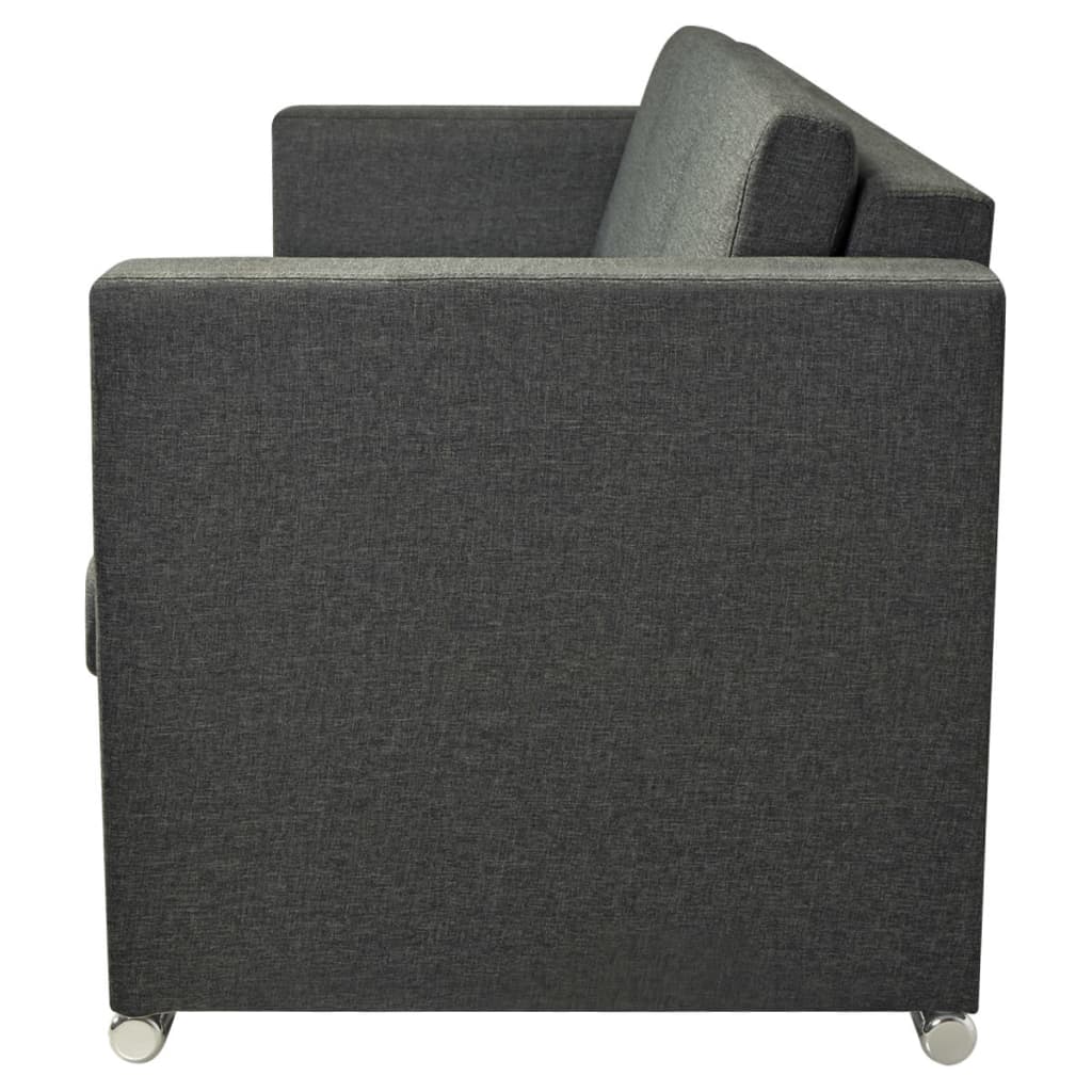 Canapé à 3 places Tissu Gris foncé - XIOS