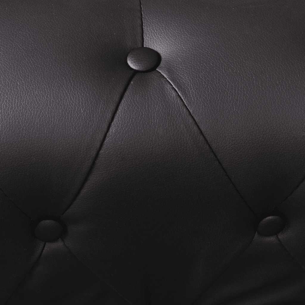Canapé d'angle Chesterfield 5 places Cuir synthétique Noir - XIOS