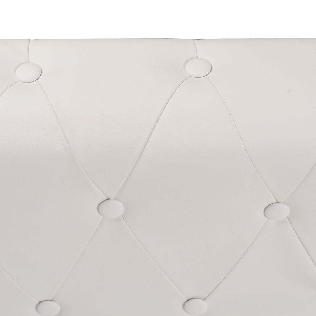 Canapé d'angle Chesterfield 6 places Cuir artificiel Blanc - XIOS