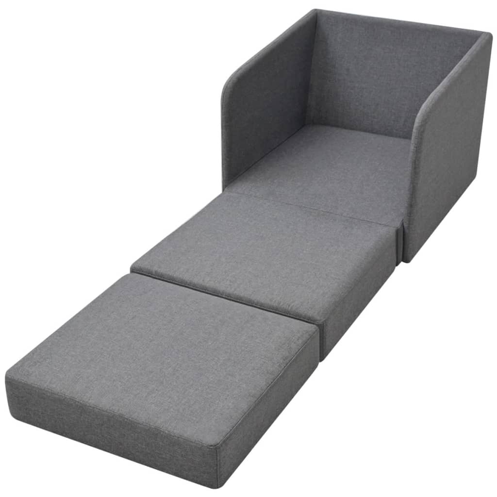 Fauteuil convertible gris clair tissu - XIOS