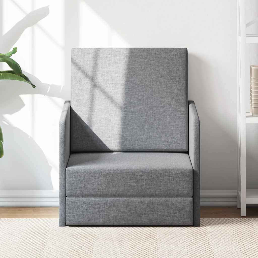 Fauteuil convertible gris clair tissu - XIOS