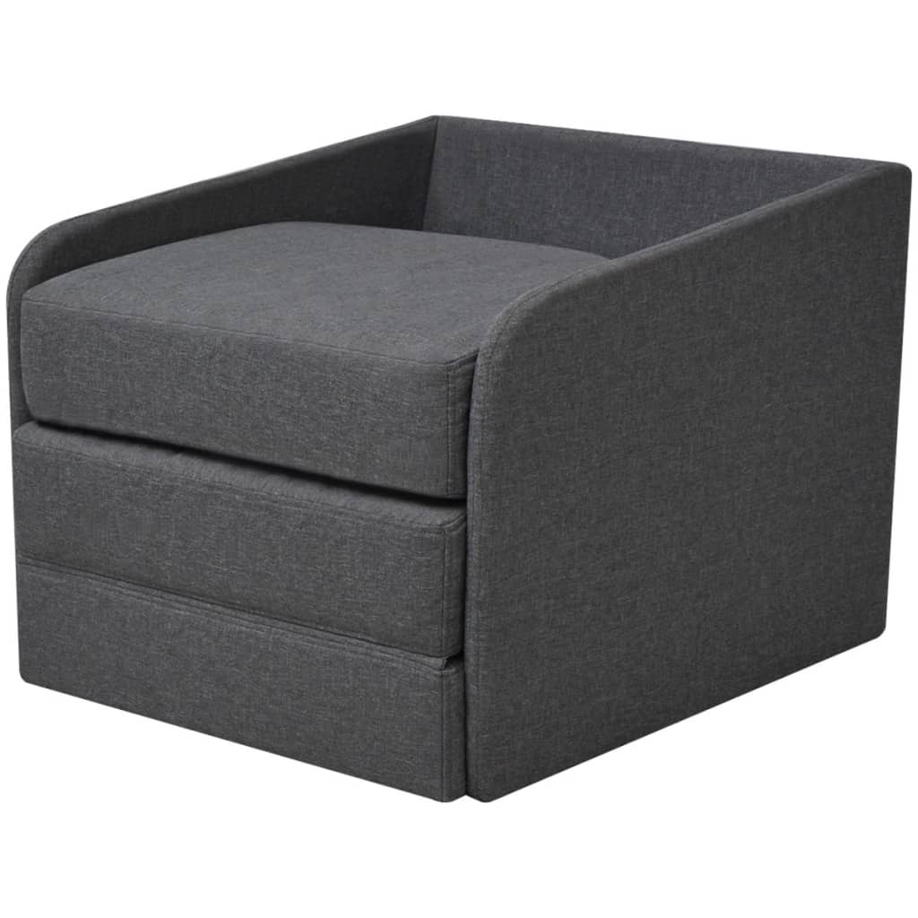 Fauteuil convertible gris foncé tissu - XIOS