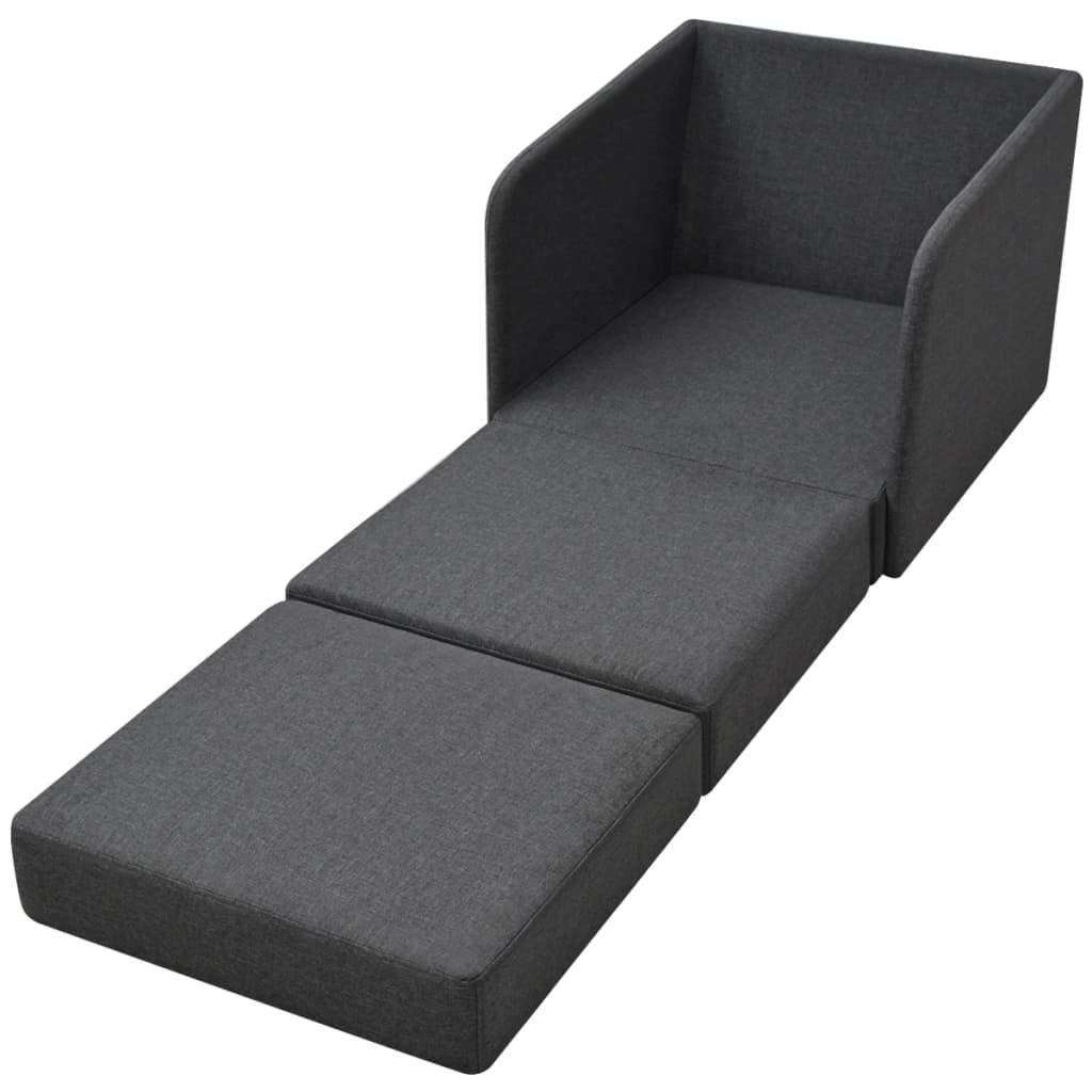 Fauteuil convertible gris foncé tissu - XIOS