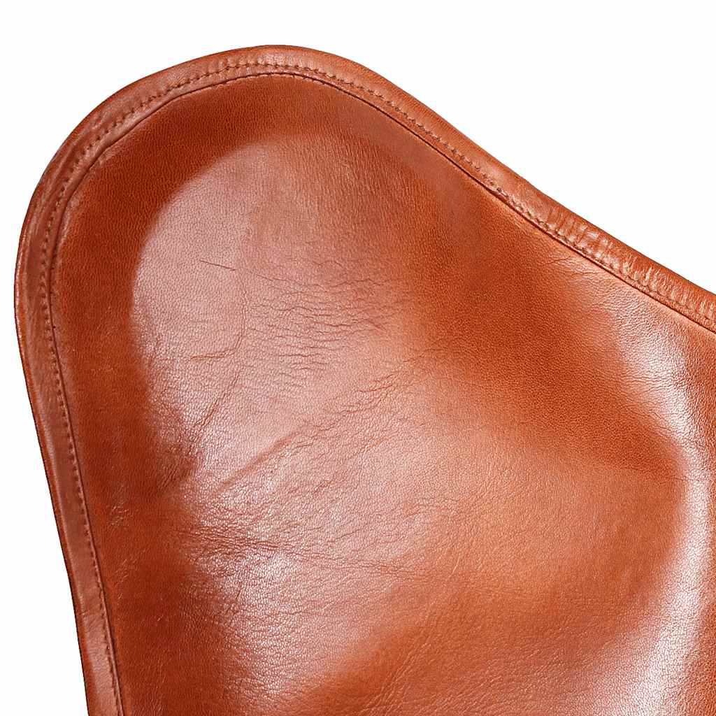 Chaise papillon Marron Cuir véritable - XIOS