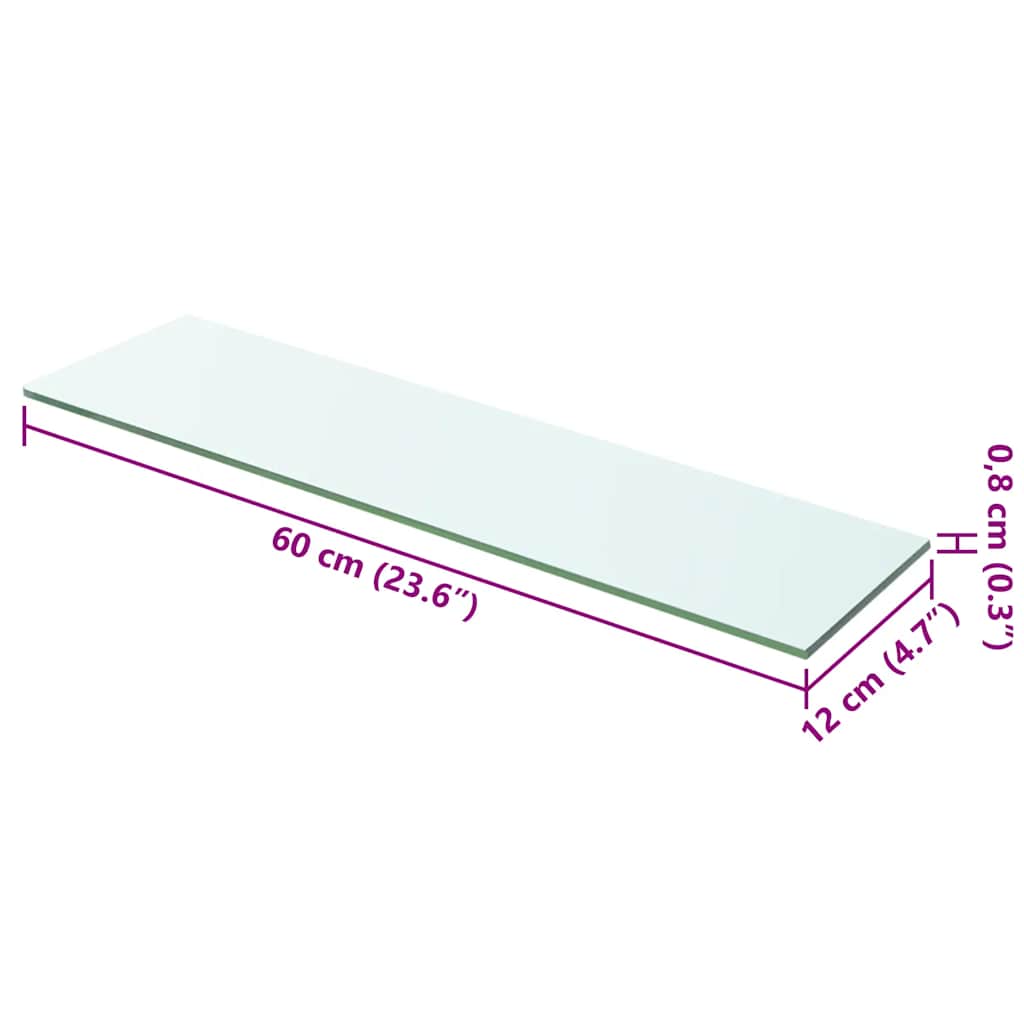 Panneau pour étagère Verre transparent 60 x 12 cm - XIOS