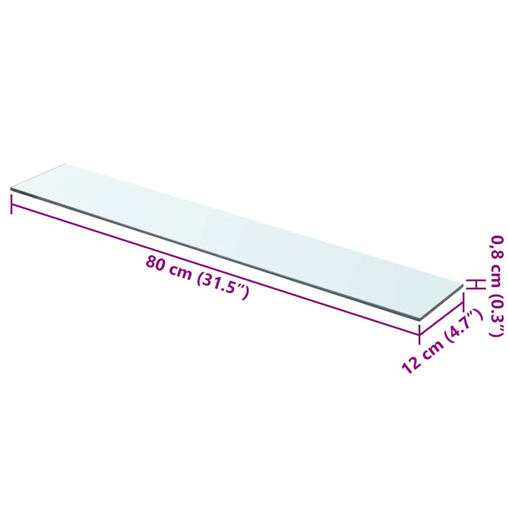 Panneau pour étagère Verre transparent 80 x 12 cm - XIOS