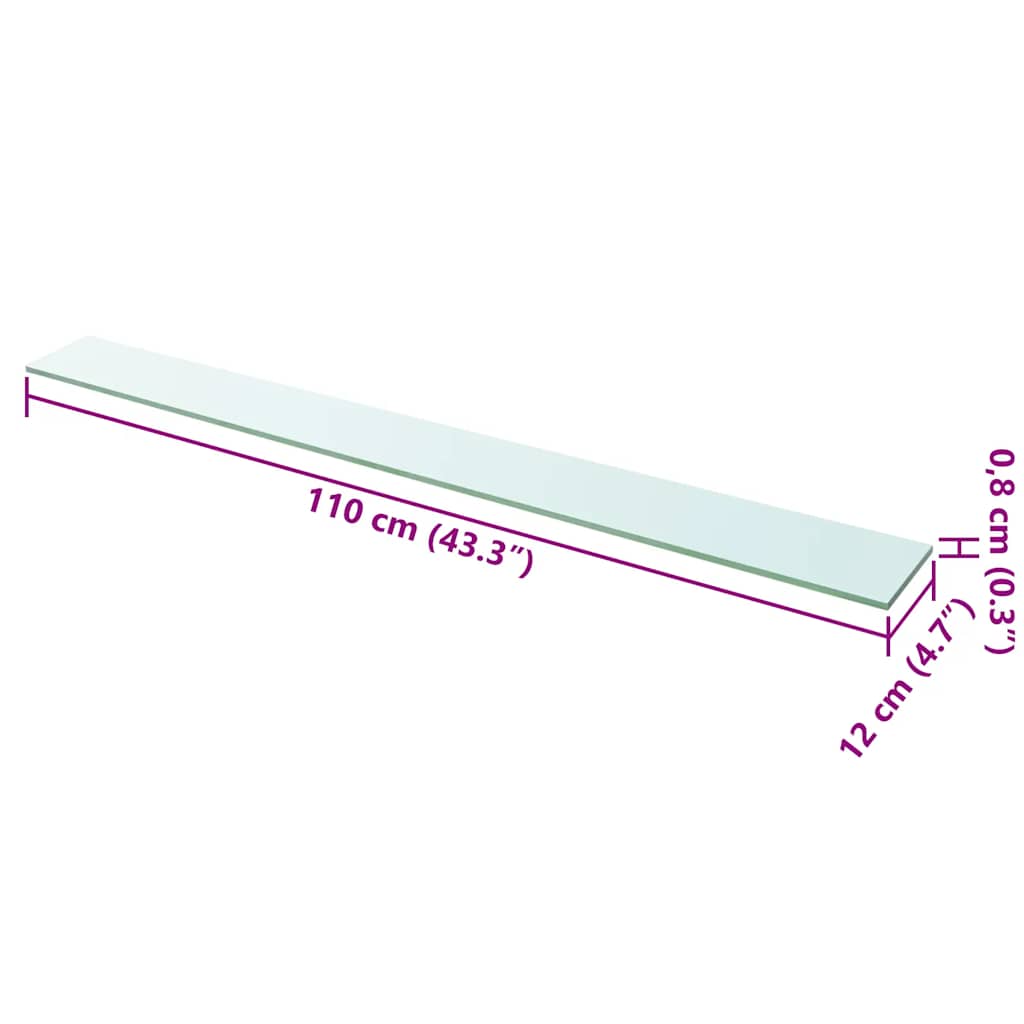 Panneau d’étagère Verre transparent 110 x 12 cm - XIOS