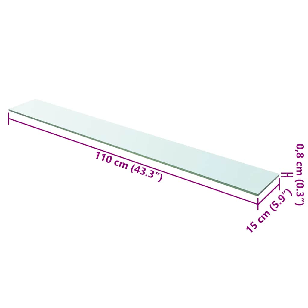 Panneau d’étagère Verre transparent 110 x 15 cm - XIOS