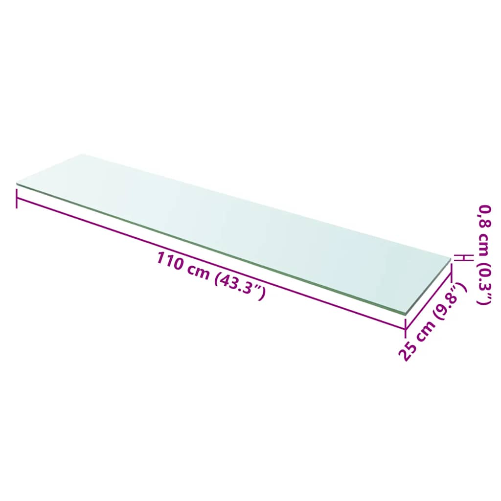 Panneau pour étagère Verre transparent 110 x 25 cm - XIOS