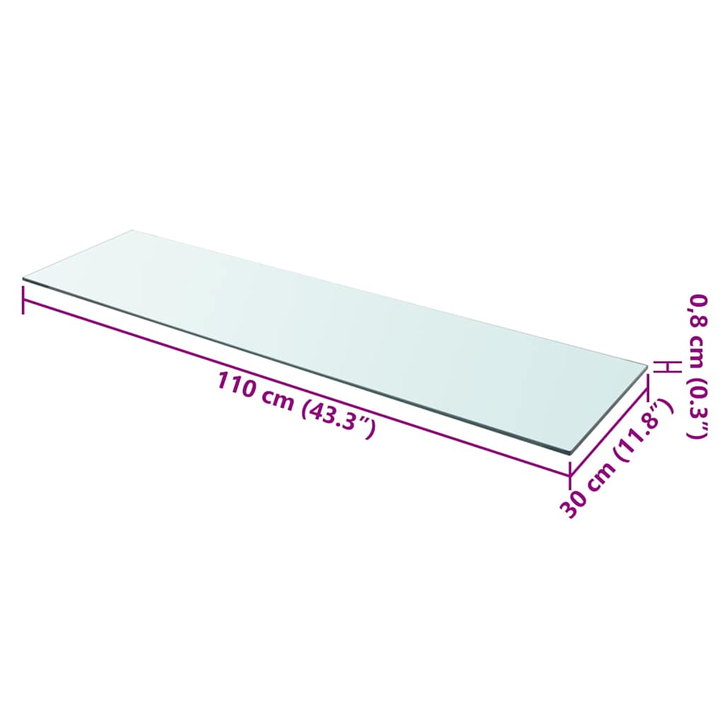 Panneau pour étagère Verre transparent 110 x 30 cm - XIOS