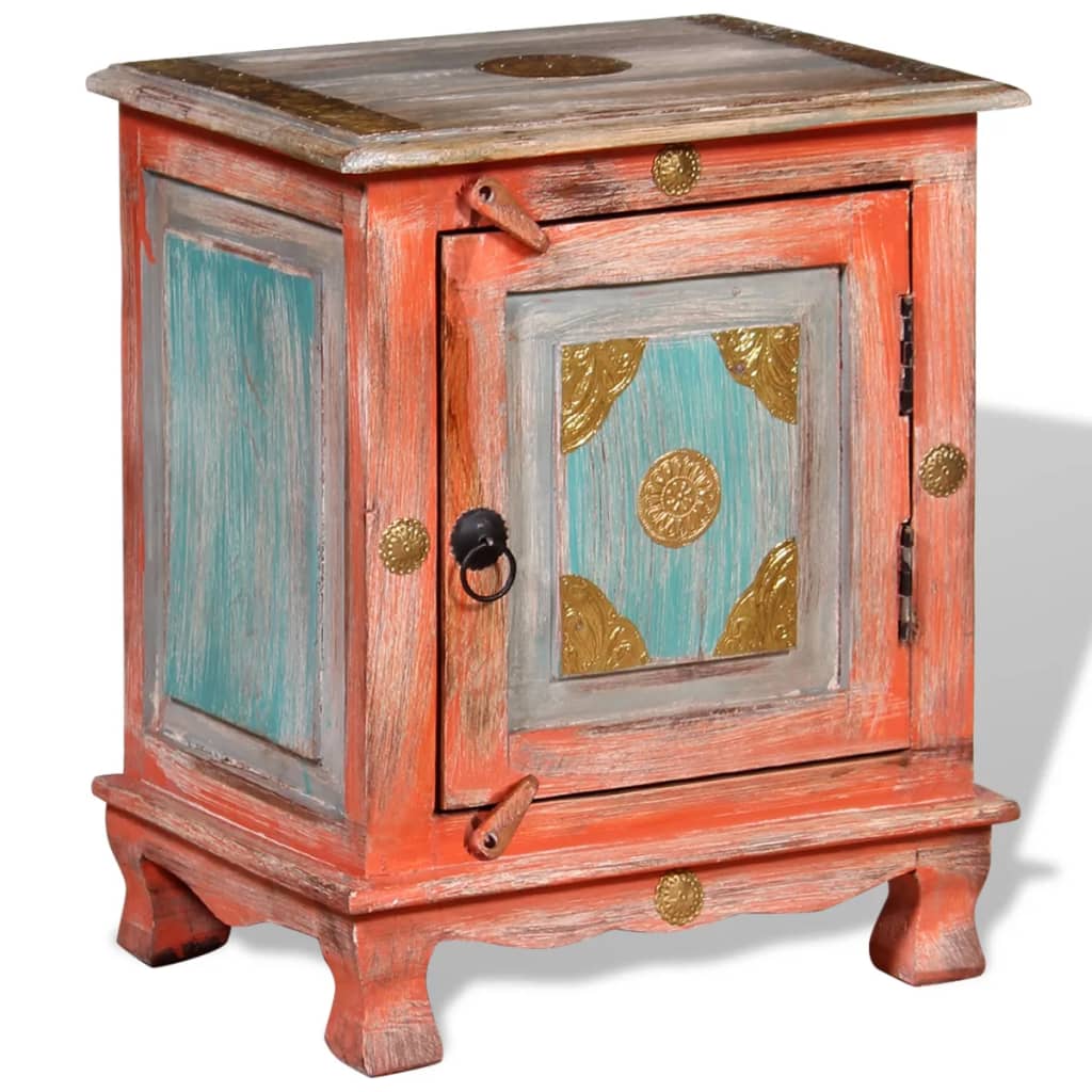 Table de chevet Bois de manguier massif Orange - XIOS