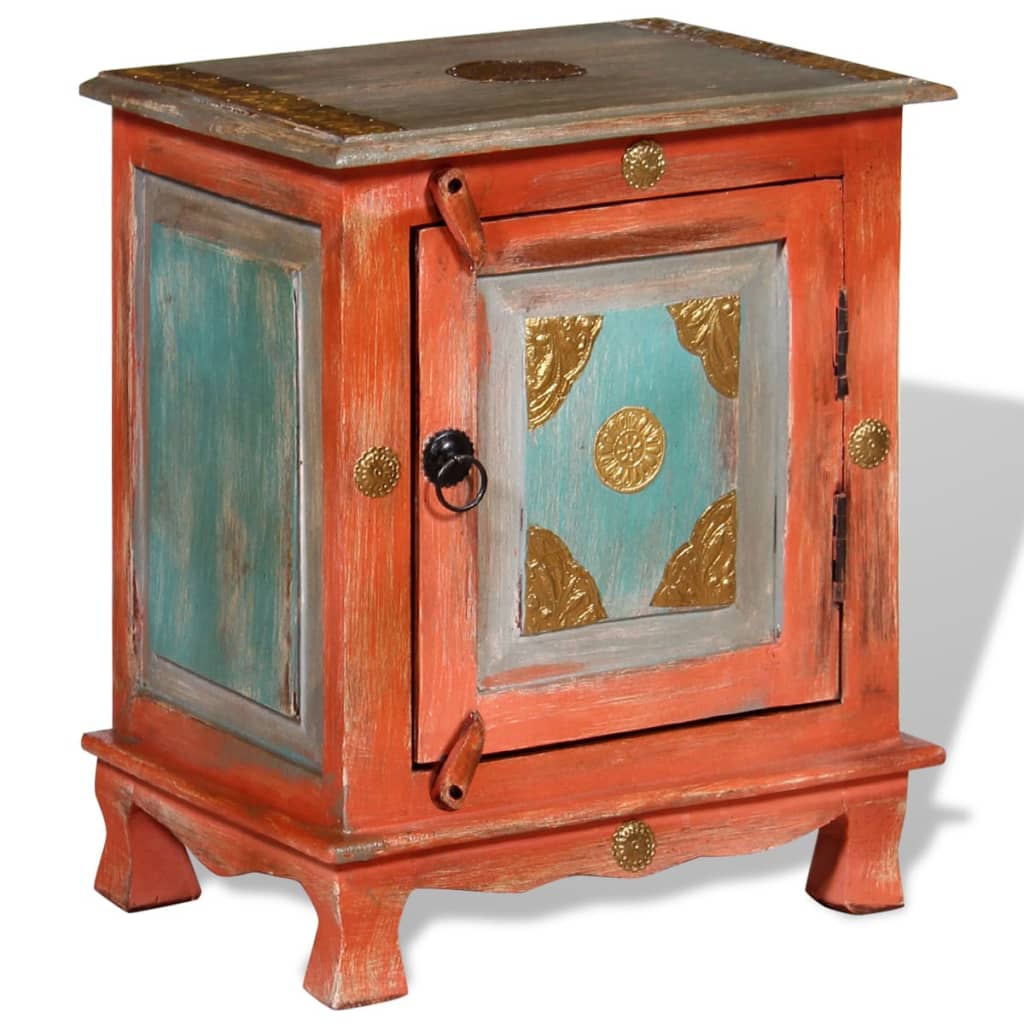 Table de chevet Bois de manguier massif Orange - XIOS