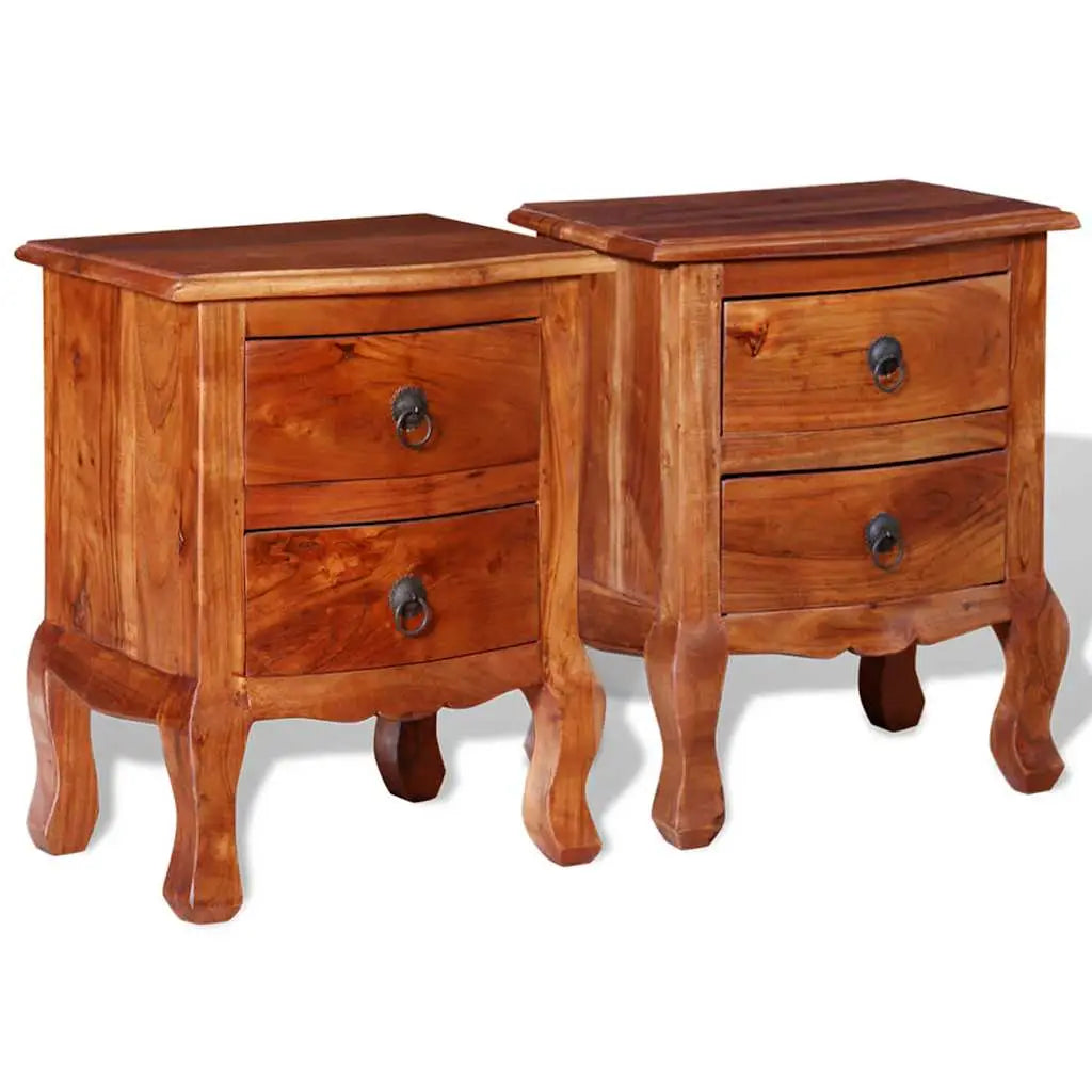 Tables de chevet avec tiroirs 2 pcs Bois d’acacia massif - XIOS