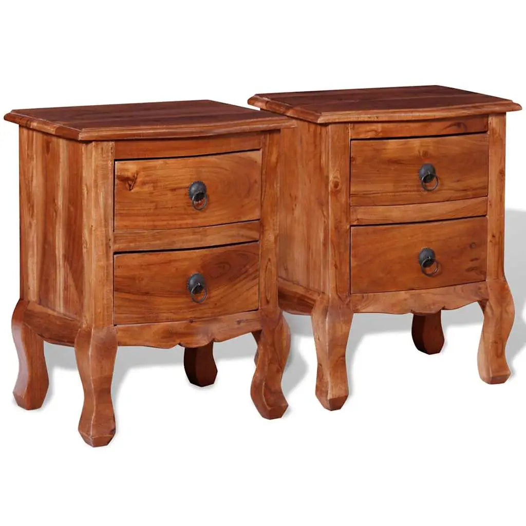 Tables de chevet avec tiroirs 2 pcs Bois d’acacia massif - XIOS