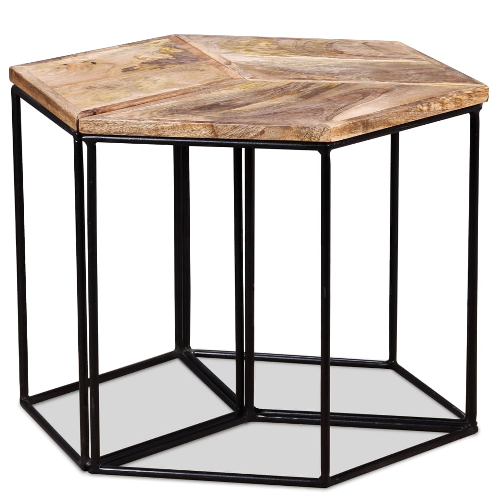 Table basse Bois de manguier massif 56x48x40 cm - XIOS