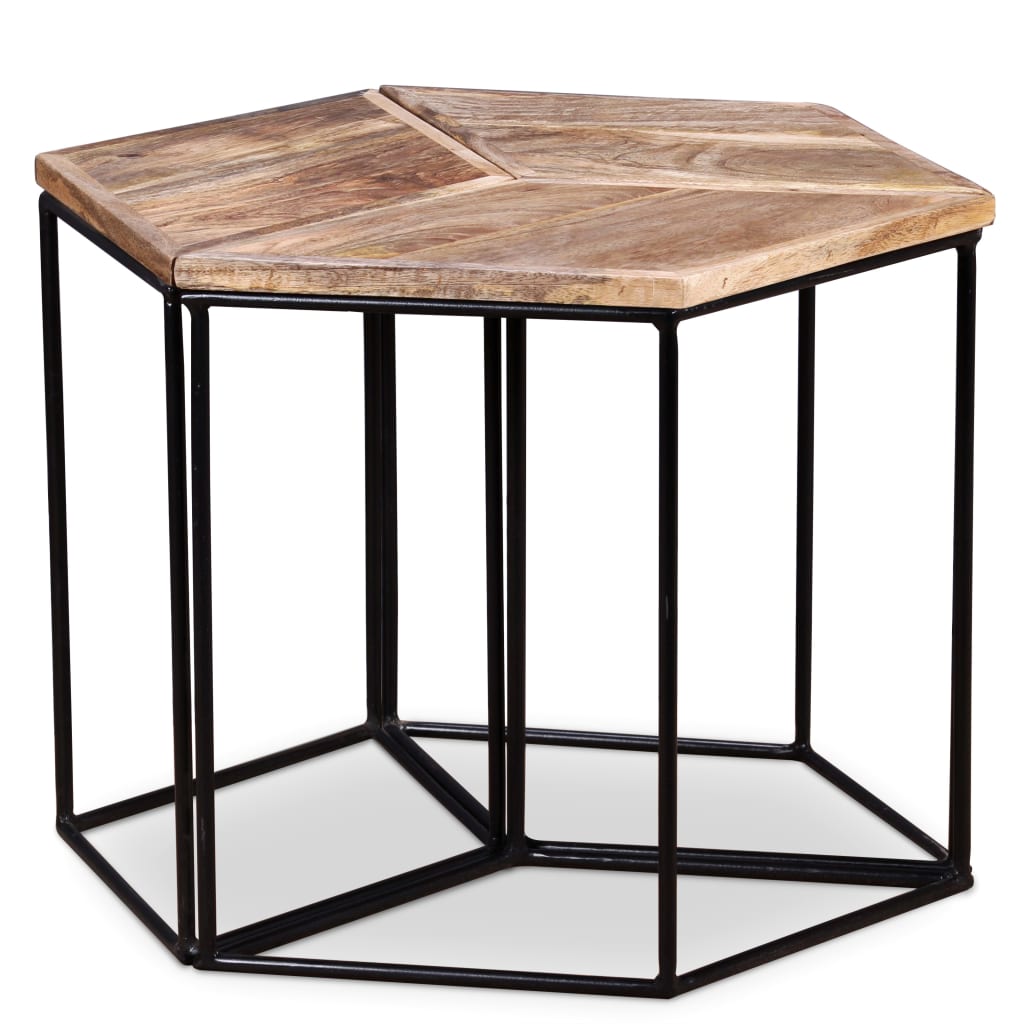Table basse Bois de manguier massif 56x48x40 cm - XIOS