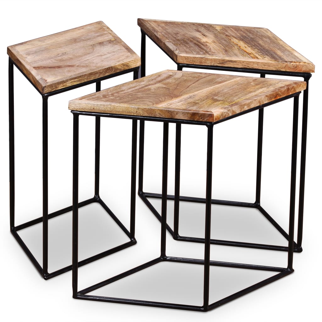 Table basse Bois de manguier massif 56x48x40 cm - XIOS