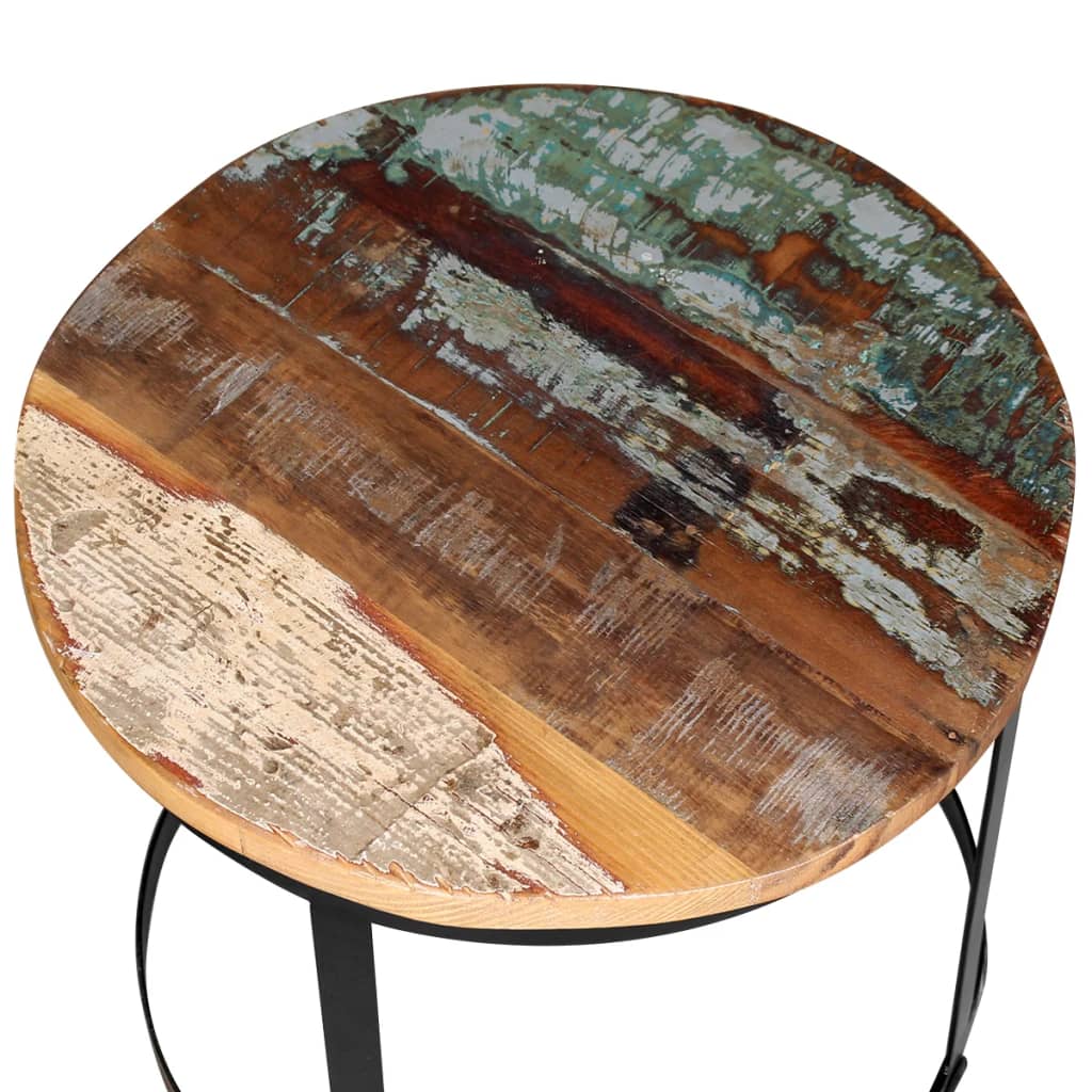 Table basse 2 pcs Bois récupéré massif Rond 40 cm / 50 cm - XIOS