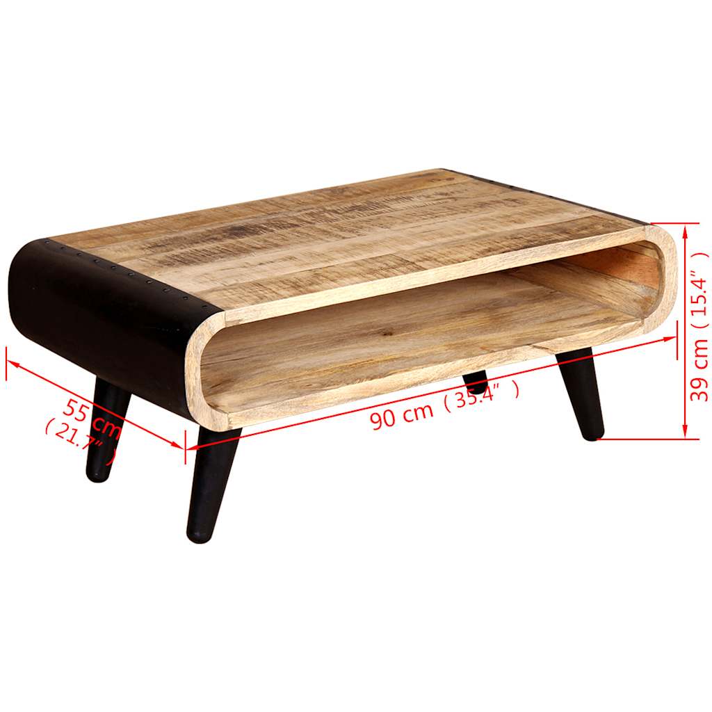 Table basse Bois de manguier brut 90x55x39 cm - XIOS