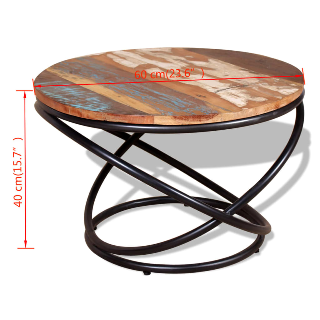 Table basse Bois de récupération massif 60x60x40 cm - XIOS