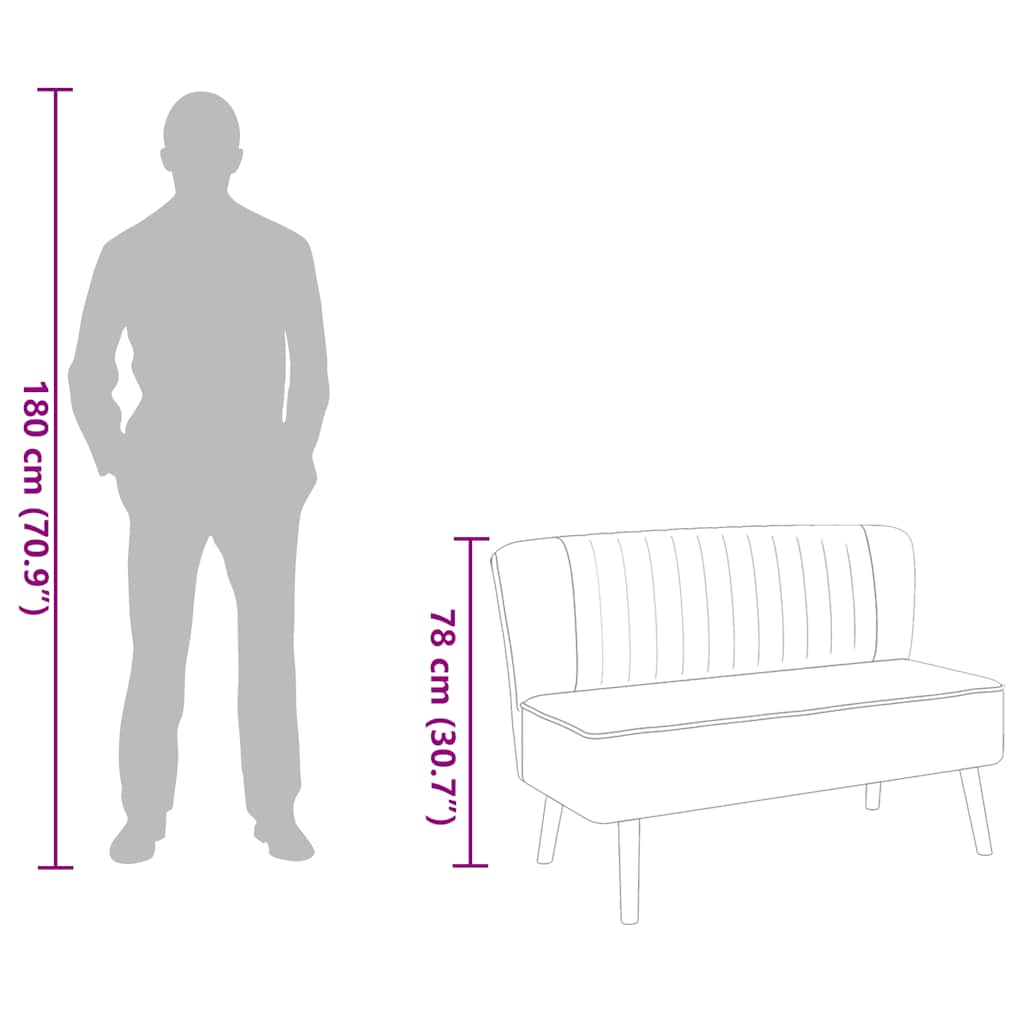 Canapé 117x55,5x77 cm Tissu Gris foncé - XIOS