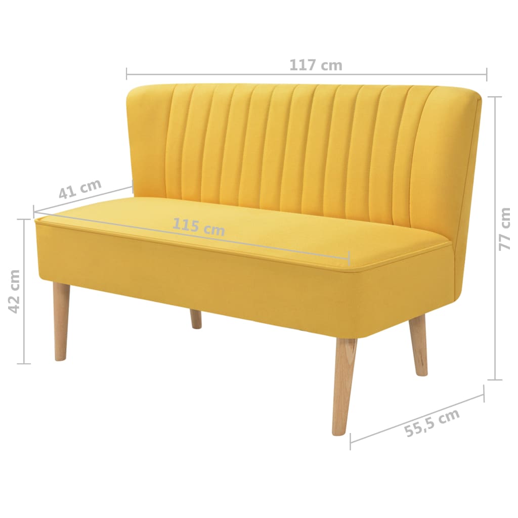 Canapé 117x55,5x77 cm Tissu Jaune - XIOS