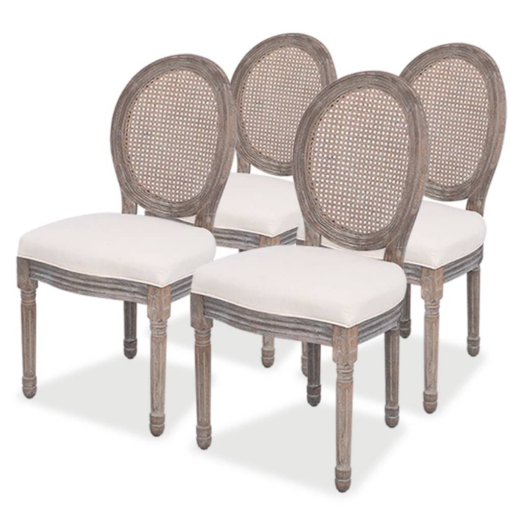 Chaises à manger lot de 4 crème tissu - XIOS