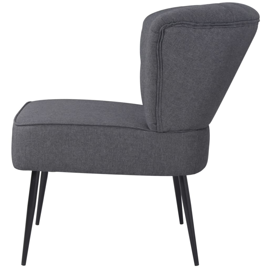 Chaise de cocktail gris foncé tissu - XIOS
