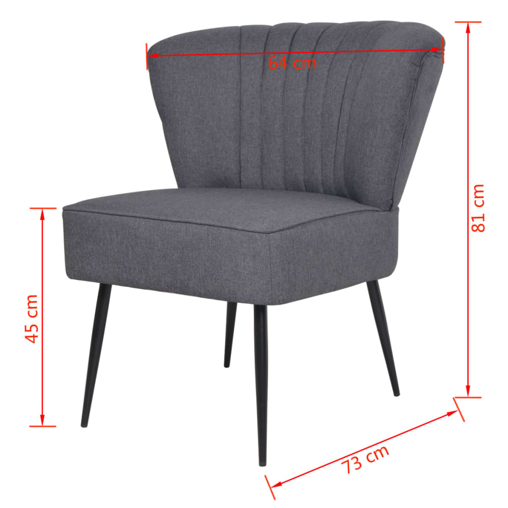 Chaise de cocktail gris foncé tissu - XIOS