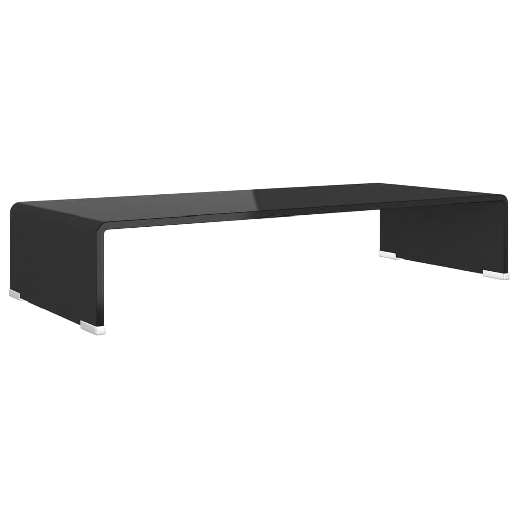 Meuble TV/support pour moniteur 70x30x13 cm verre noir - XIOS