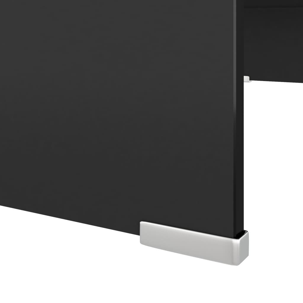 Meuble TV/support pour moniteur 70x30x13 cm verre noir - XIOS