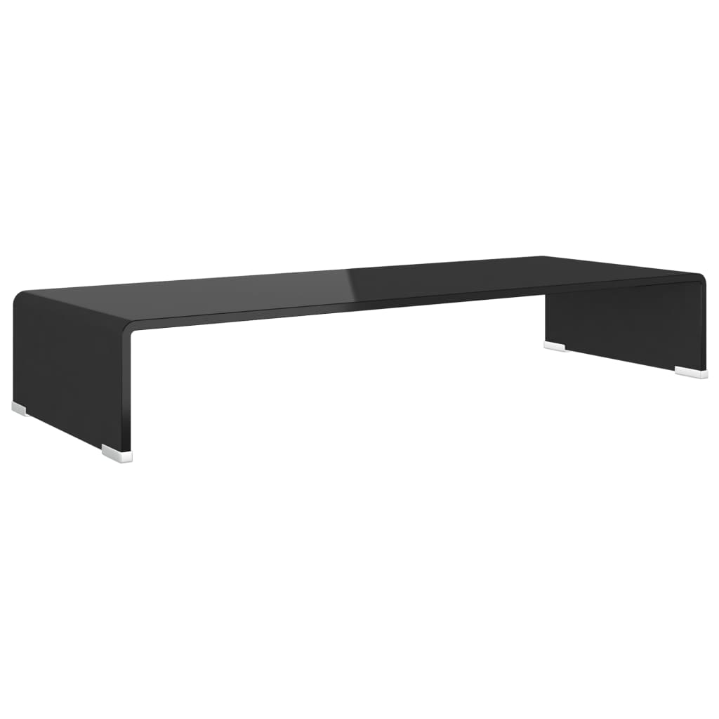 Meuble TV/support pour moniteur 80x30x13 cm verre noir - XIOS