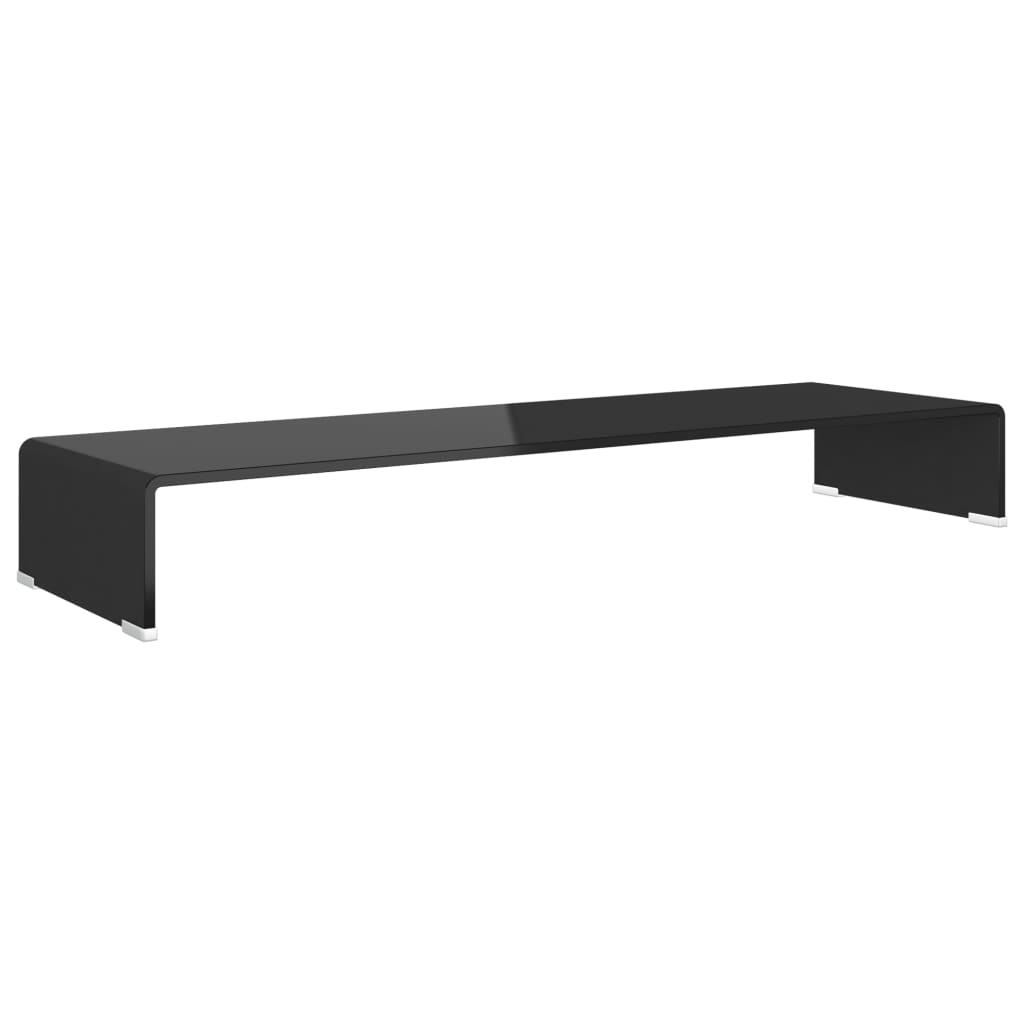 Meuble TV/support pour moniteur 100x30x13 cm verre noir - XIOS