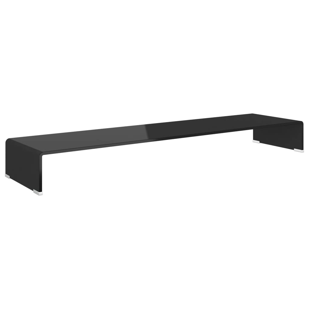 Meuble TV/support pour moniteur 120x30x13 cm verre noir - XIOS