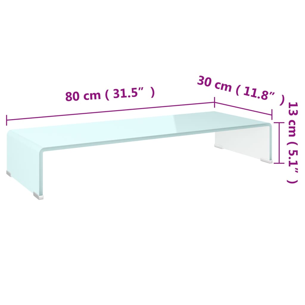 Meuble TV/Support pour moniteur 80x30x13 cm verre vert - XIOS