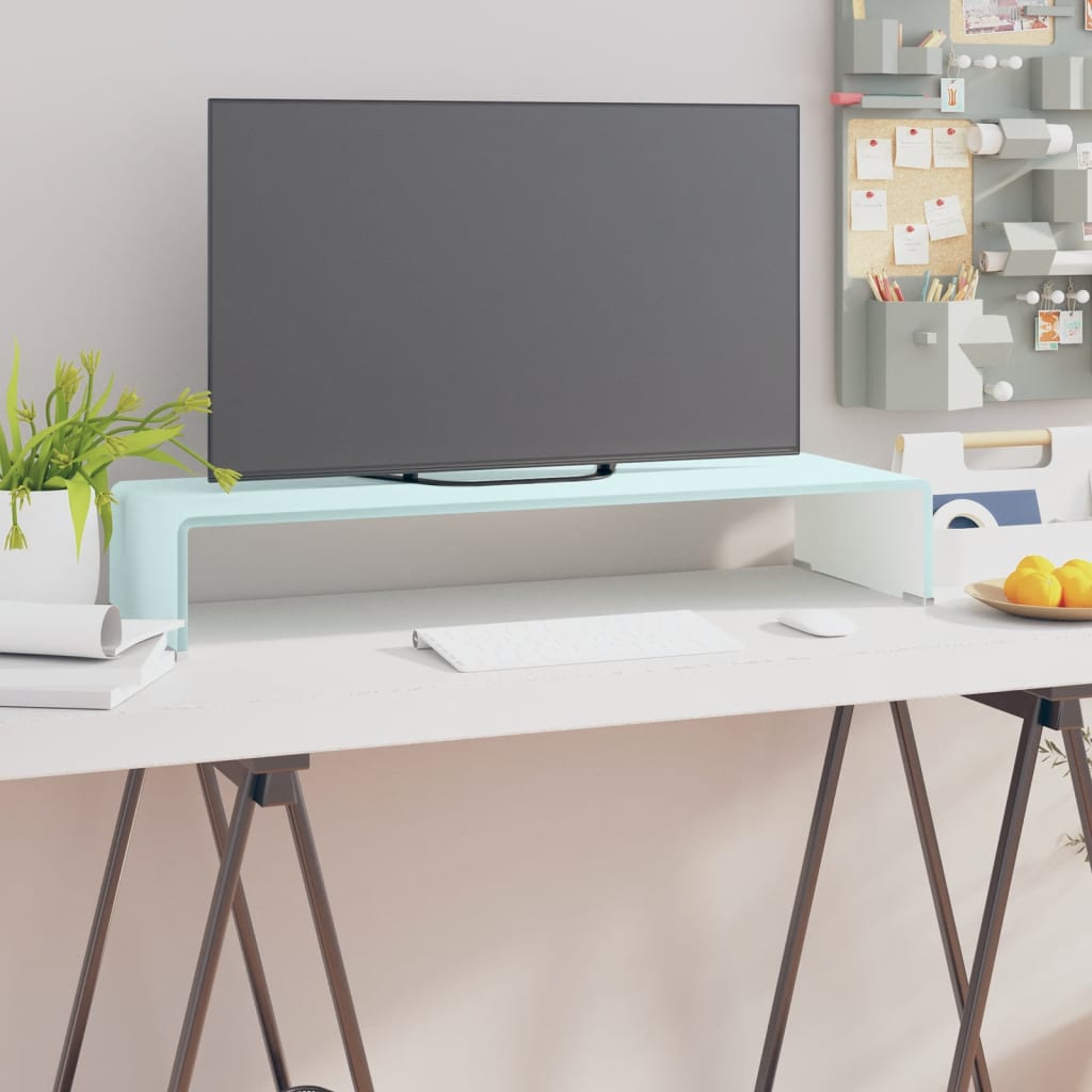 Meuble TV/Support pour moniteur 80x30x13 cm verre vert - XIOS