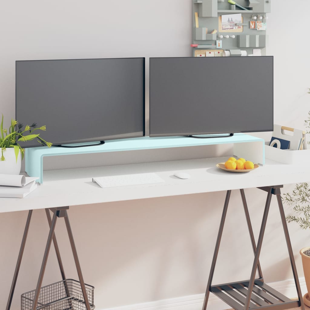 Meuble TV/Support pour moniteur 110x30x13 cm verre vert - XIOS