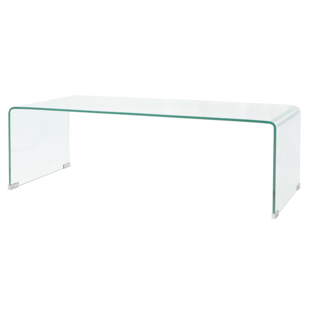 Table basse 98x45x30 cm Verre trempé Transparent XIOS